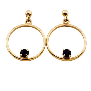 9ct gold Sapphire Hoop Earrings